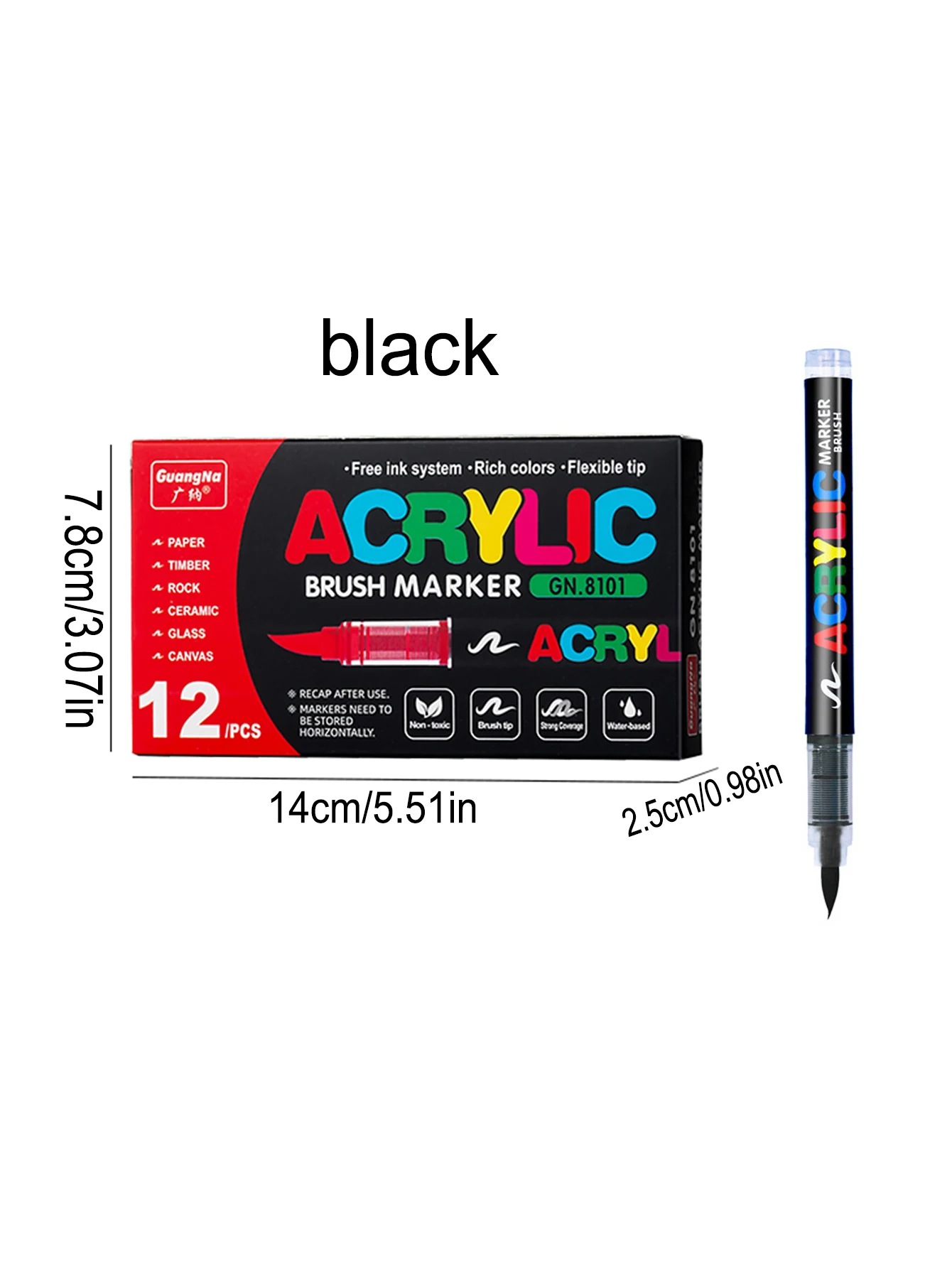 12-240 Color/Box Professionelles Künstlermarker-Set – Soft-Tip-Zeichnung, gerade Linie, flüssige Acrylmarker, DIY Graffiti Art Painti – Detail 15