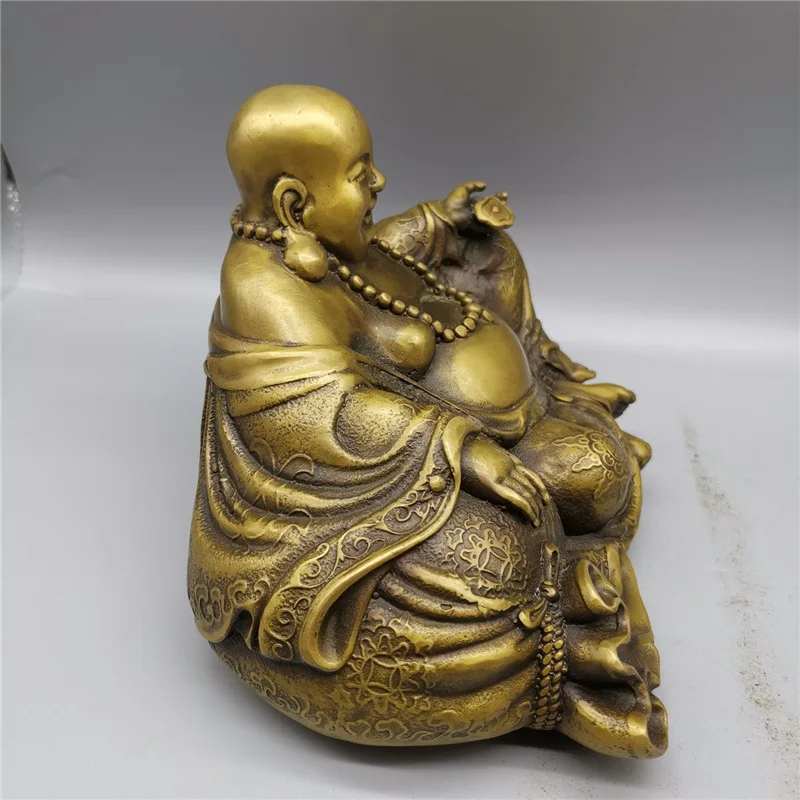 Gu Yun Zhai Maitreya Ornament Brass Desktop Home Decoration Laughing Ruyi Buddha