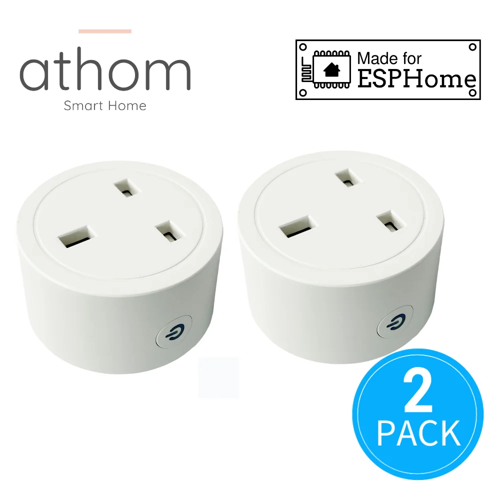 Athom Smart Home preflashed ESPhome Smart Plug Works With Home Assitant UK Standard 16A