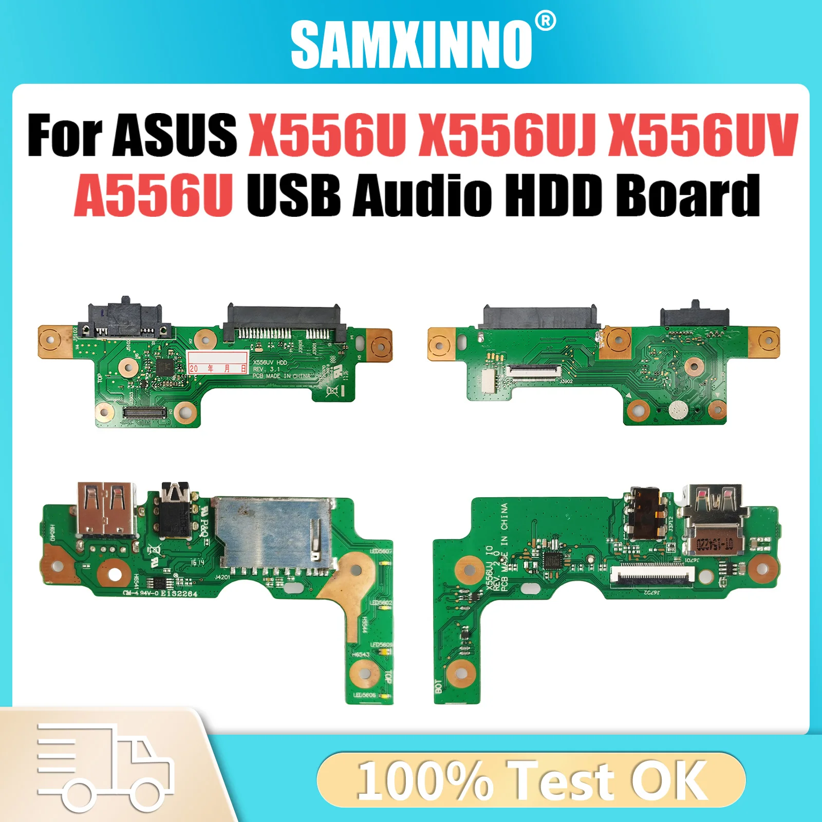 For Asus X556U X556UJ X556UV A556U K556U F556U VM590 Laptop Hard Disk Driver USB Audio HDD BOARD