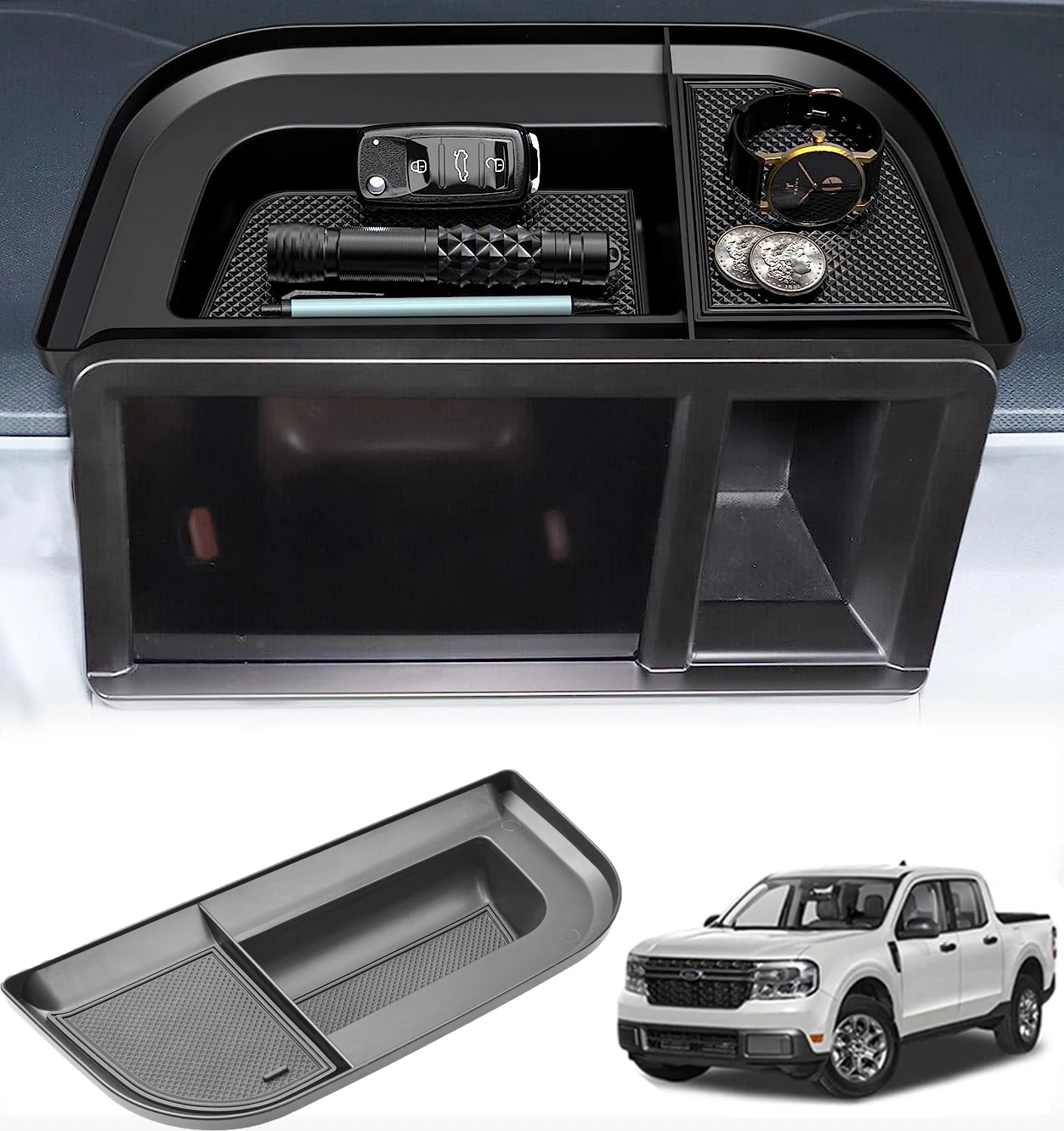 

For Ford Maverick 2022 2023 2024 Accessory Dashboard Center Console Organizer Storage Box Organizer Holder Bracket Tray