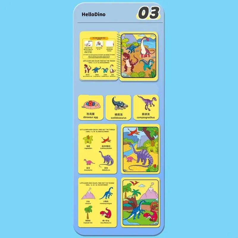 Kids Magical Water Drawing Book Reusable Coloring and Doodling Book Set for Children Creative Play Art Learning Toy L8RB