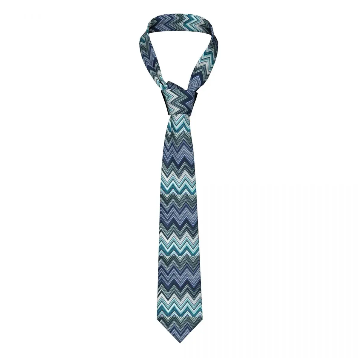 Fashion Home ZigZag Multicolor Neck Ties Men's Custom Silk Chic Geometric Necktie for Office Cravat