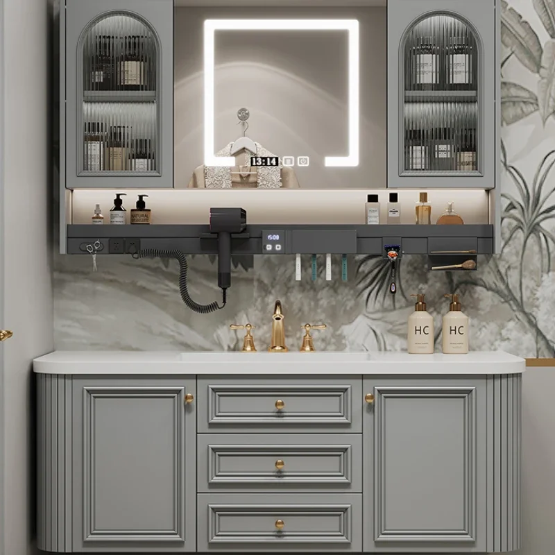 Makeup Bathroom Cabinets Luxury Toilet Wall Shelves Medicine Cabinet Mirror Storage Meuble De Rangement Home Furniture TD50BC