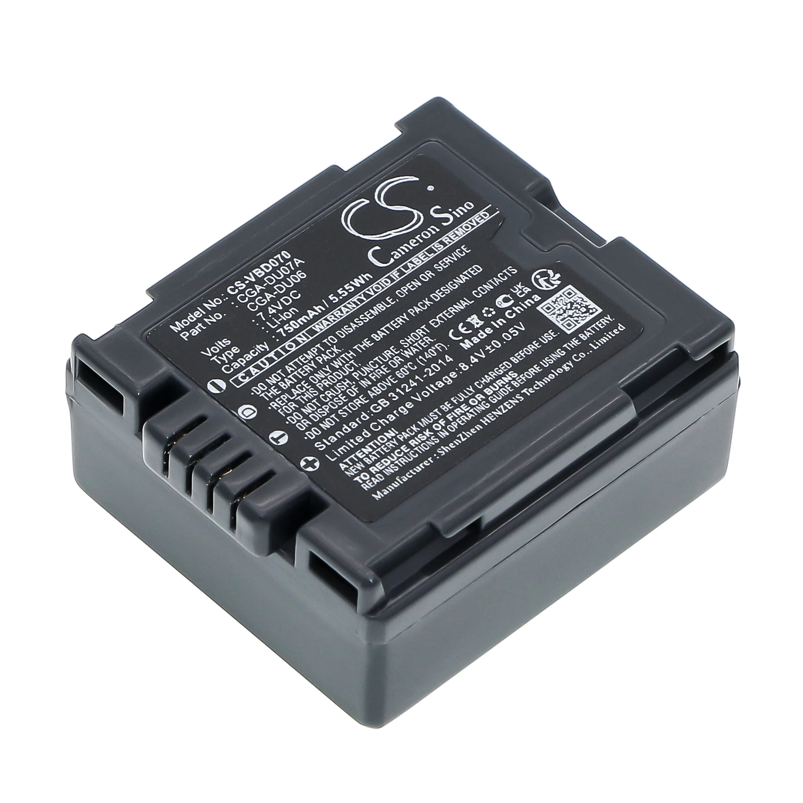 

Li-ion Camera Battery for Panasonic, 7.4V, 750mAh, Compatible Models: DR-M50B, NV-GS10, NV-GS100K, PV-GS80, PV-GS83, SDR-H18