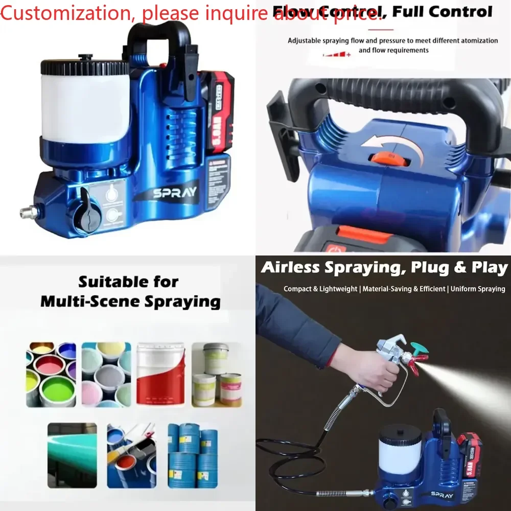 High-pressure Airless Sprayer Electric Charging Paint Small Backpack Spray 6 Adjustable Speeds Lithium Battery Painting