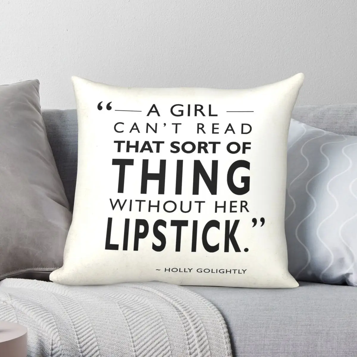 Breakfast At Tiffany's Lipstick Square Pillowcase Polyester Linen Velvet Printed Zip Decor Throw Pillow Case Home 45x45