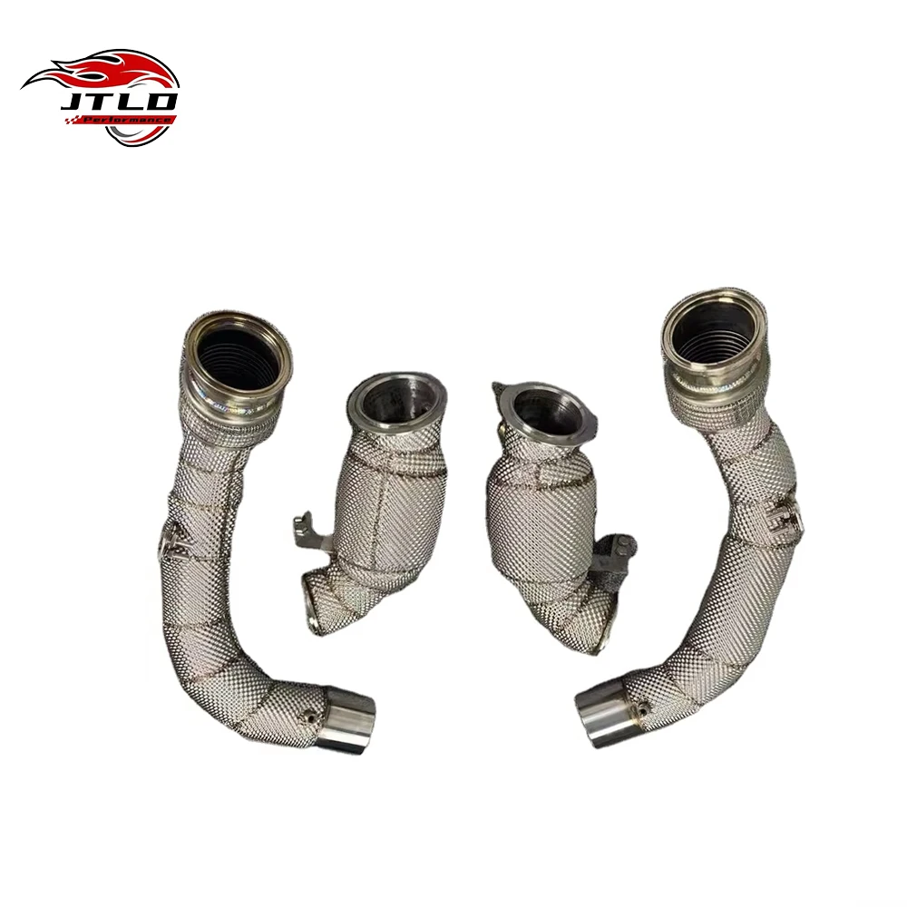 For BMW M5 F90 Performance Exhaust Header 304 Stainless Steel Double Layer Heat Shield Turbo Upgrade 2018-2023 Downpipe Type