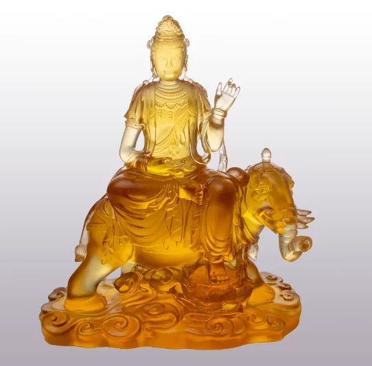 *&r  Made Guanyin Buddha Statues Small Large Sizes Colored Transparent Glass Home Decorative Casting Techniques Glass Crafts