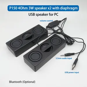 Bilashmart USB speakers laptop paste style 4Ohm 3W x2 fever subwoofer stereo surround sound speaker Desktop computer