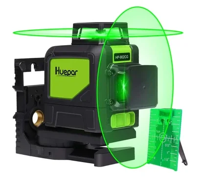 Huepar 902CG Self-leveling 360-Degree Cross Line,8 Lines Multi Outdoor Pulse Mode Green Beam Laser Level