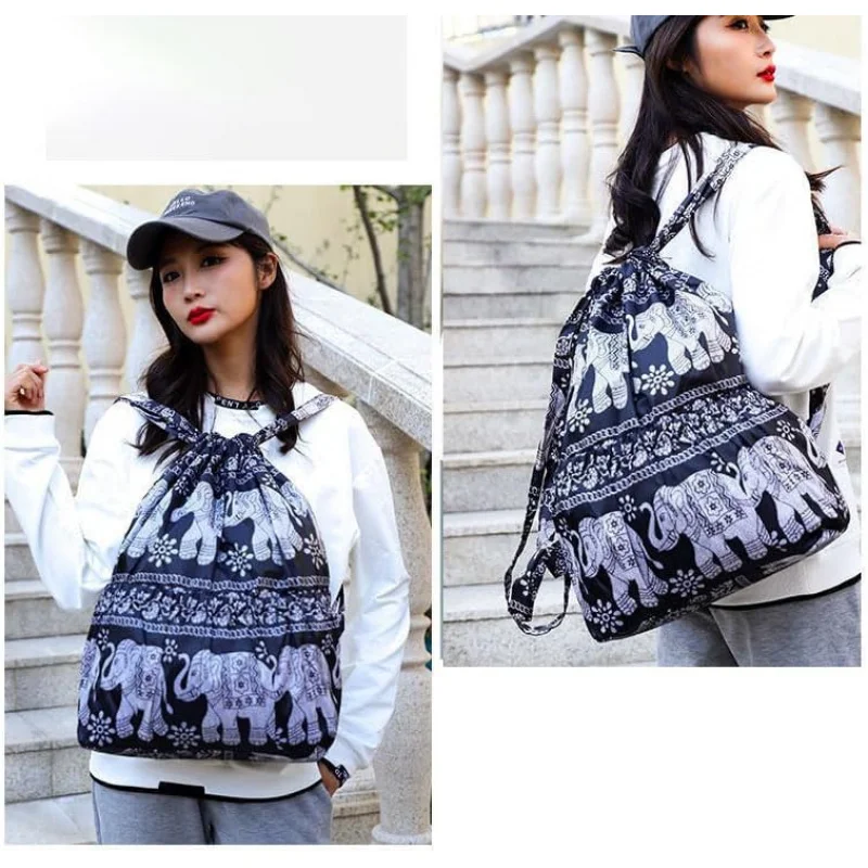 حقيبة ظهر كلاسيكية مطبوعة لصالة الألعاب الرياضية للنساء، جيوب متعددة، حقائب برباط، فصل جاف ورطب، سفر رياضي، Bac #6