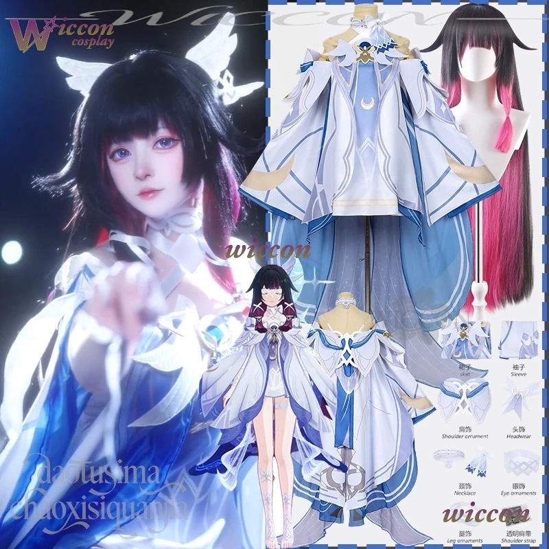 

Костюм UhaHA Moon Maiden для косплея по игре Genshin Impact: Колумбина, Гипоселения, Кутар – красивое элегантное платье в стиле Лолита, Джираи Кей