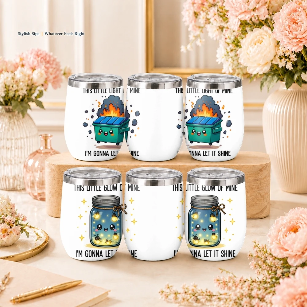 Dumpster Fire Positivity Vacuum Flasks 12oz Insulated Stainless Steel Mug with Lid Double Wall Coffee Drink Cup Travel Tumbler