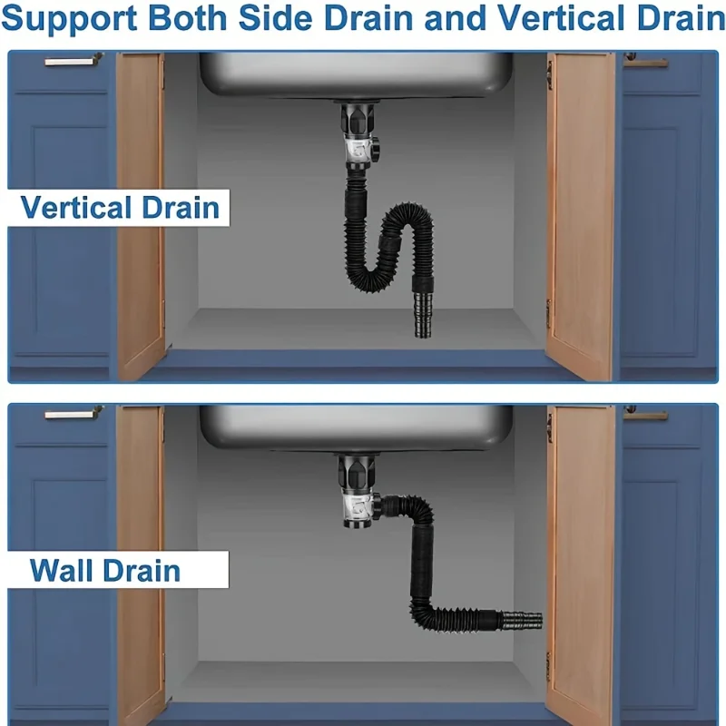 

Универсальный комплект дренажных труб для раковины, телескопическая дезодорирующая дренажная труба, установка раковины для кухни в ванной комнате