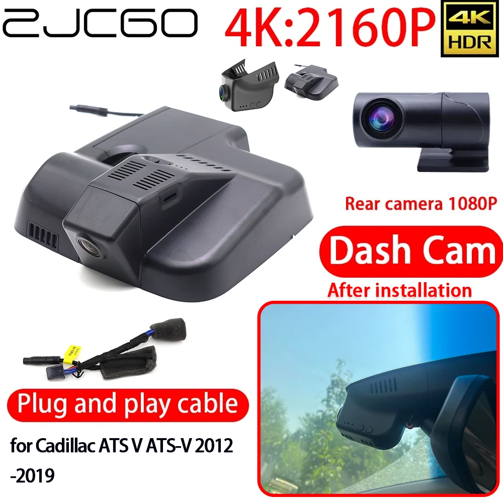 

ZJCGO 4K DVR Dash Cam Wifi Front 2160P Rear Sony Lens Car Camera 24h Monitor ﻿for Cadillac ATS V ATS-V 2012-2019 Video Recorder