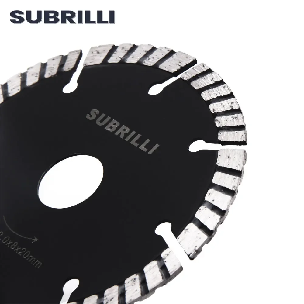SUBRILLI 4 "الماس توربو شفرة المنشار للقطع الجاف الاسمنت 105 مللي متر تموج الساخن ضغط أسطوانة تقطيع عجلة لوحات ثقب داخلي 20 مللي متر