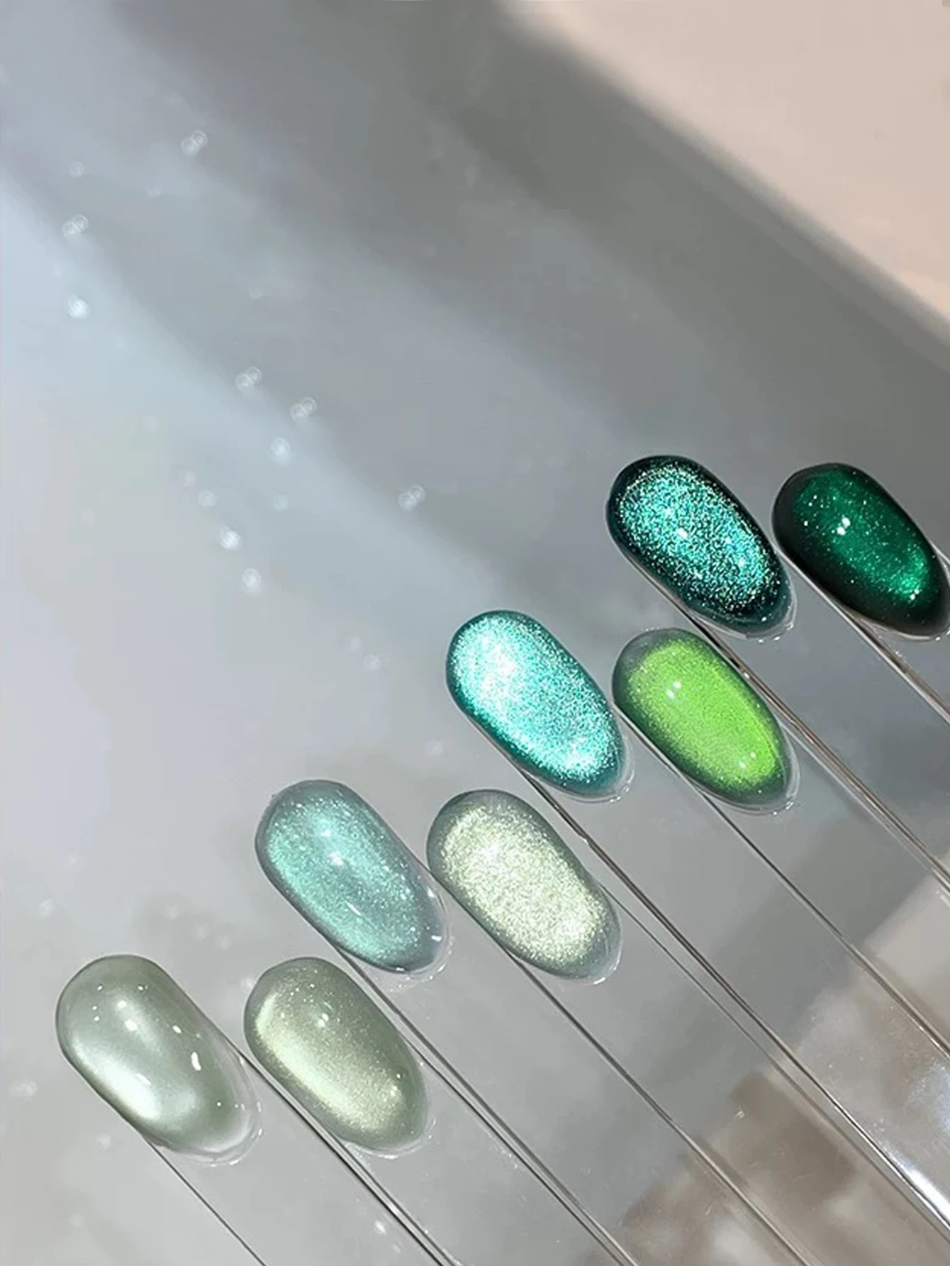 1-8 قطعة 15 مللي الخريف مسمار فلاش الأخضر الزجاج حبة القط العين هلام طلاء الأظافر UV LED علاج عطلة المرأة هدية صالون الأظافر لتقوم بها بنفسك عدة