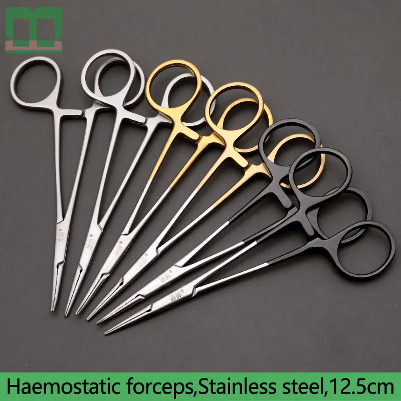 

Haemostatic forceps straight handle stainless steel 12.5cm surgical operating instrument medical tools Double eyelid tool