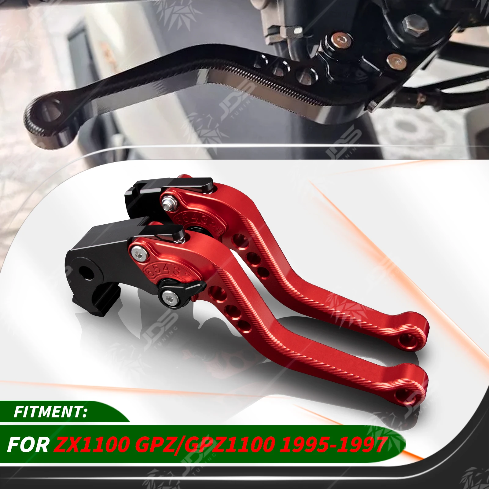 For Kawasaki ZX1100 GPZ/GPZ1100 1995-1997 Sport Short Brake Lever Set Adjustable Handle Levers Three-Fingers Accessories Parts