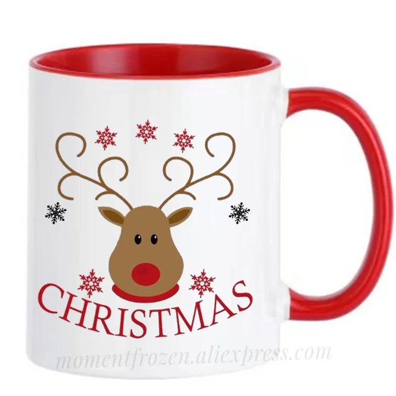 Christmas Mugs Santa Deer Ceramic Cups Coffee Mugen Coffeeware Home Decal Funny Gift Idea Drinkware