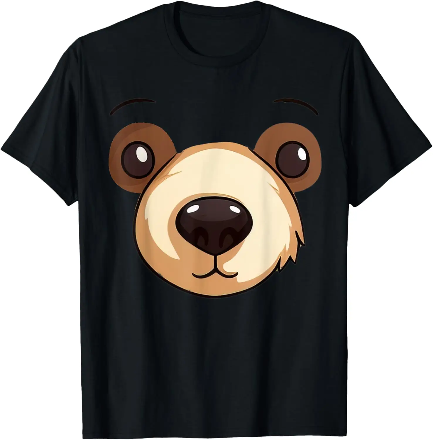 Urso rosto traje de Halloween crianças menino menina adulto presente camiseta