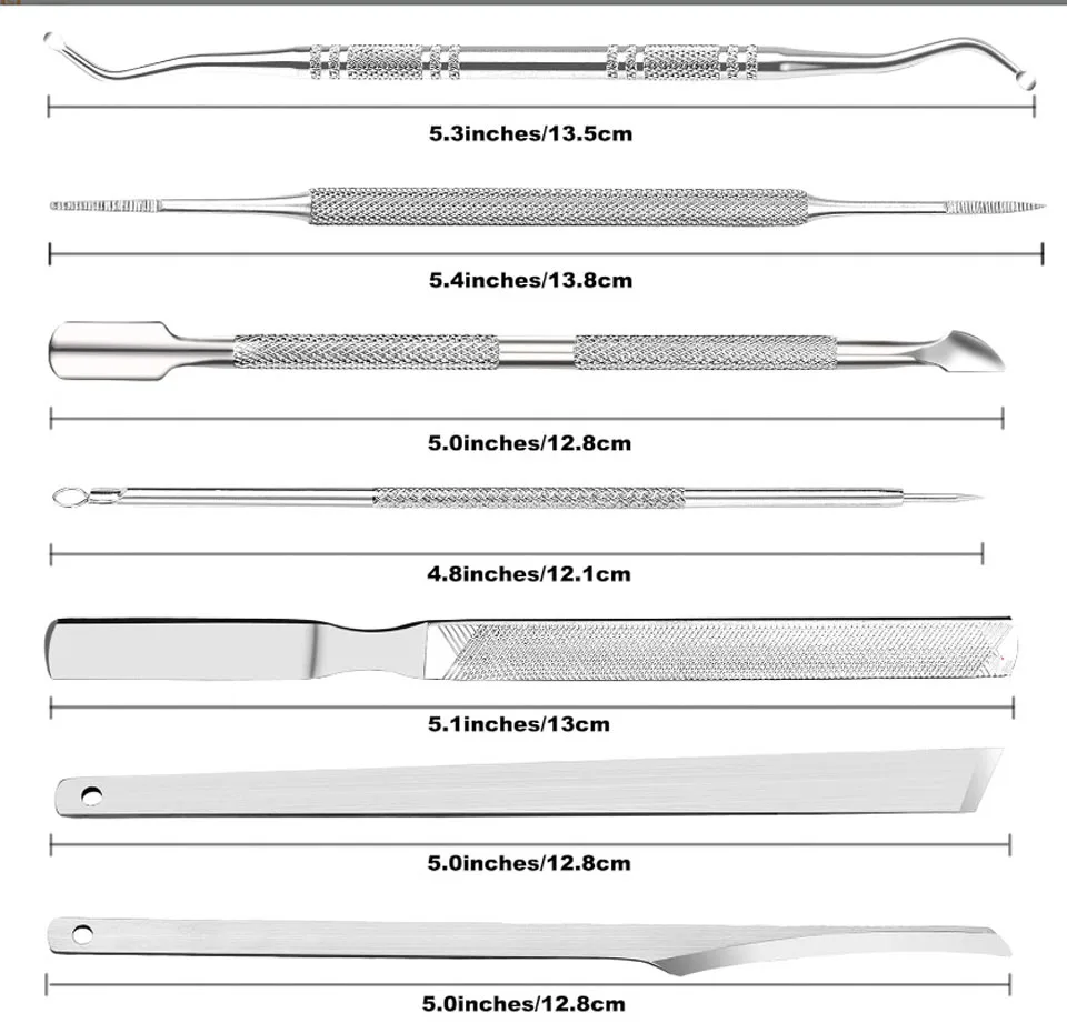 6/7/11 sztuk Manicure Pedicure nóż ze stali nierdzewnej do usuwania martwego naskórka modzele grube twarde obcinacz do paznokci trądzik igła Pick Tool