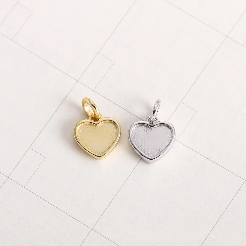 Trustdavis New Real 925 Sterling Silver Fashion Romantic Heart Charm Pendant Handmade DIY Necklace Accessories Jewelry DZ817