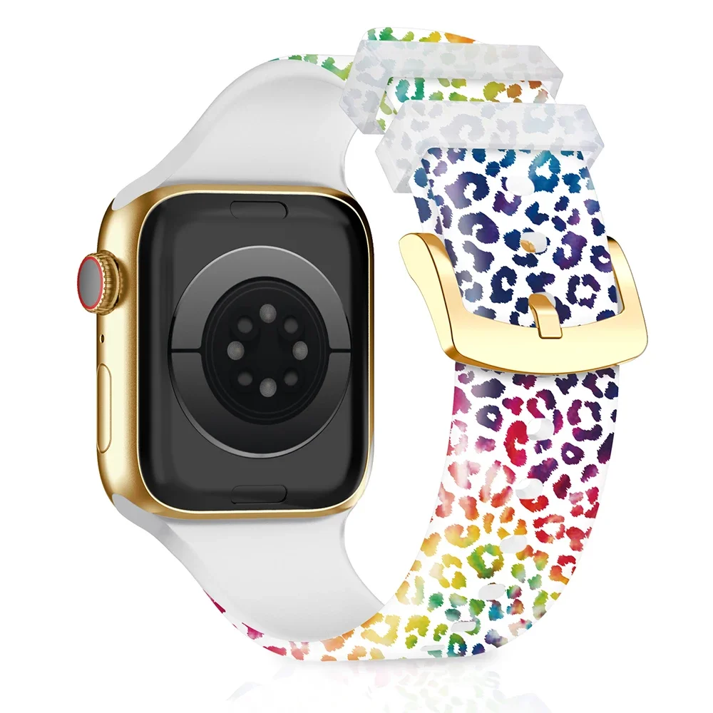 Silicone Strap For Apple watch Ultra/2 10 42mm 46mm 9 8 7 45mm 41mm 44mm 40mm Colored Pattern band iWatch 6 5 4 3 SE 42mm 38mm