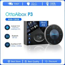 Ottocast Picasou 3 Carplay Ai Tv Box Naar Draadloze Android Auto Auto Spelen Android 12 Voor Toyota Kia Hyundai Vw Auto Accessoires