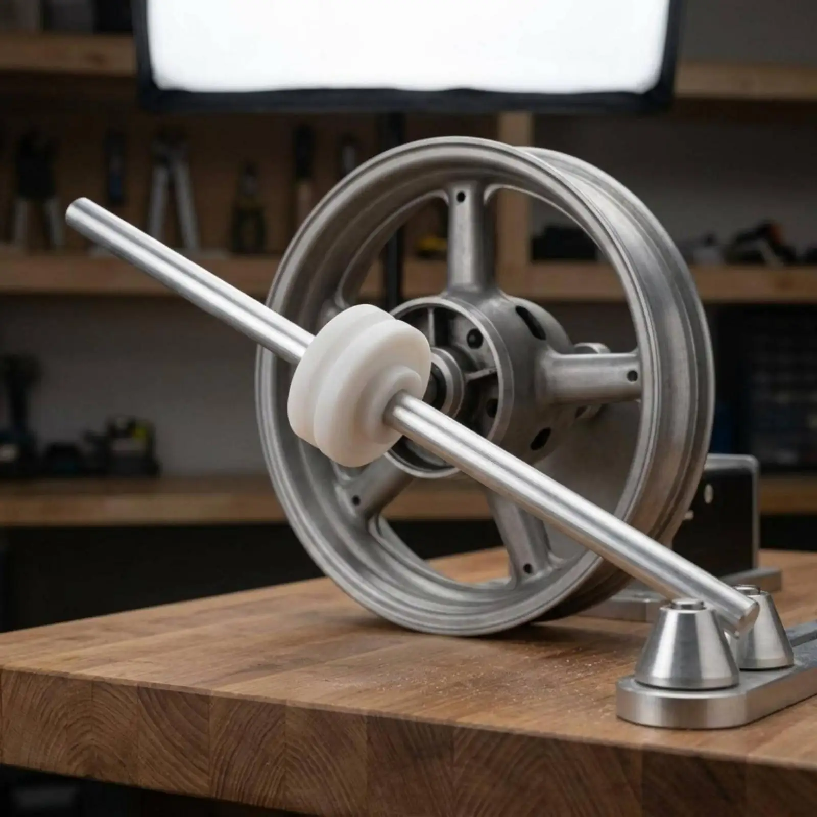 Rear wheel balancing adapter made of aluminum alloy, motorcycle wheel balancing