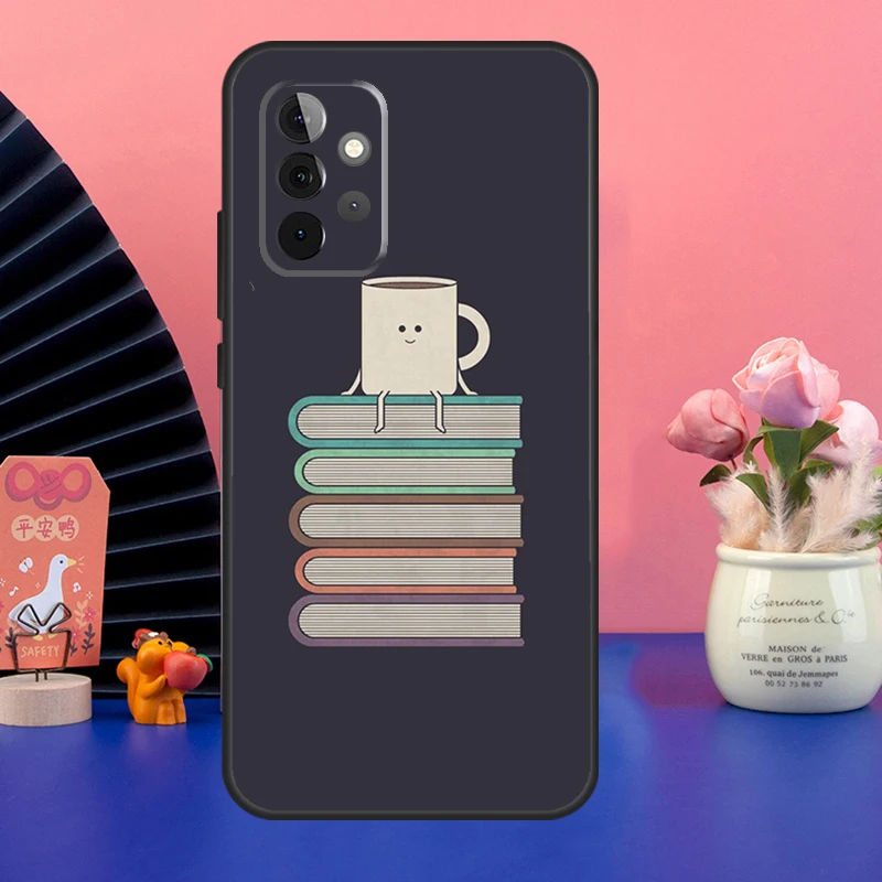 Read Books illustration Case For Samsung Galaxy A54 A34 A24 A14 A73 A53 A33 A23 A13 A52 A32 A22 A12 A51 A71 Cover