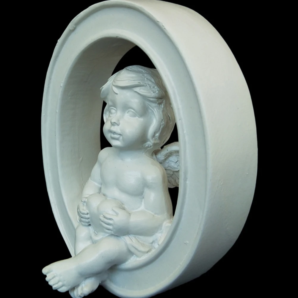 

1 set Angel Figurines Set White LOVE Ornament for Desktop Valentine Wedding HomeDecoration Resin Statues