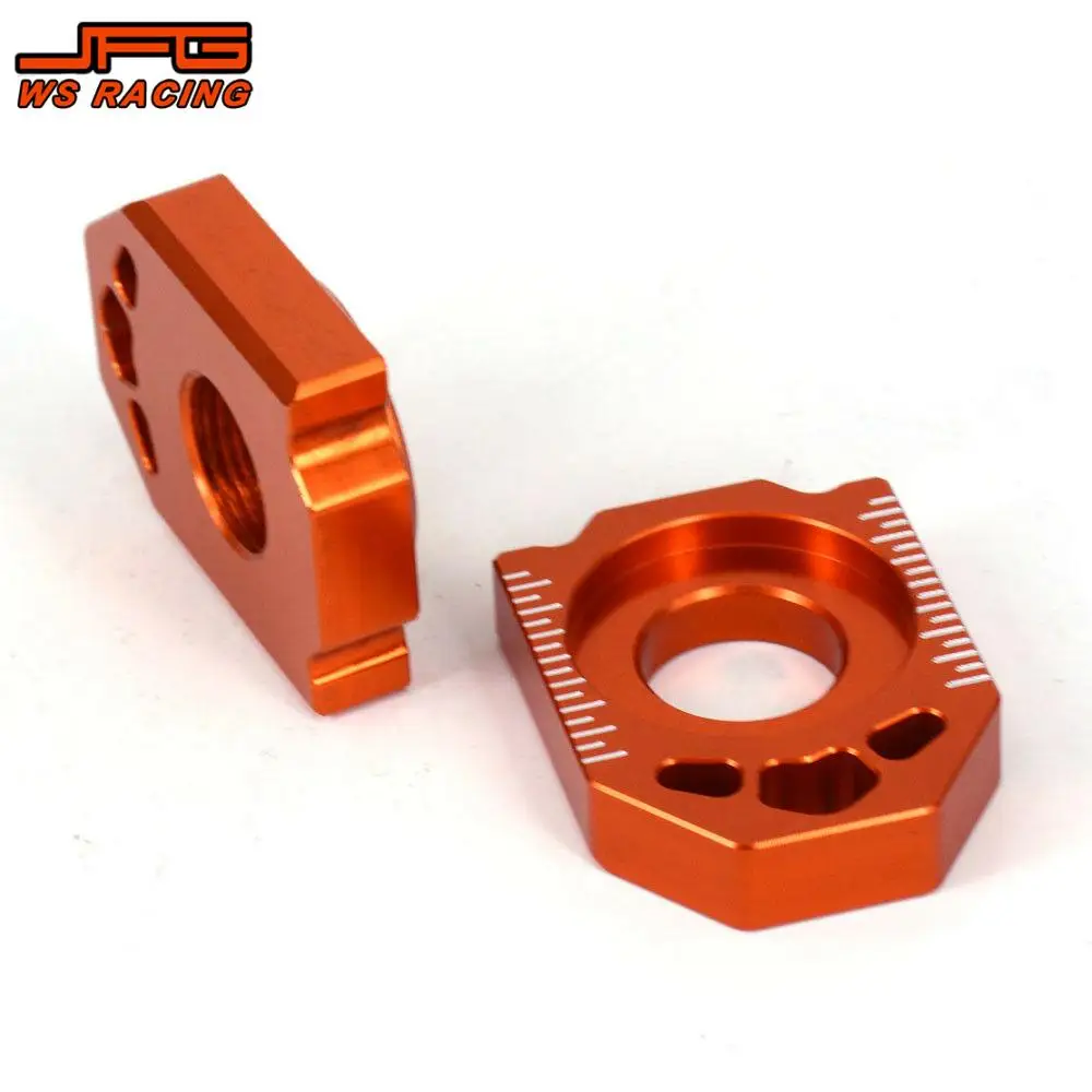 Motorcycle CNC Rear Adjuster Axle Block Chain For KTM SX SXF XC XCF 125 150 200 250 300 350 400 450 2013 2014-2016 Dirt Pit Bike