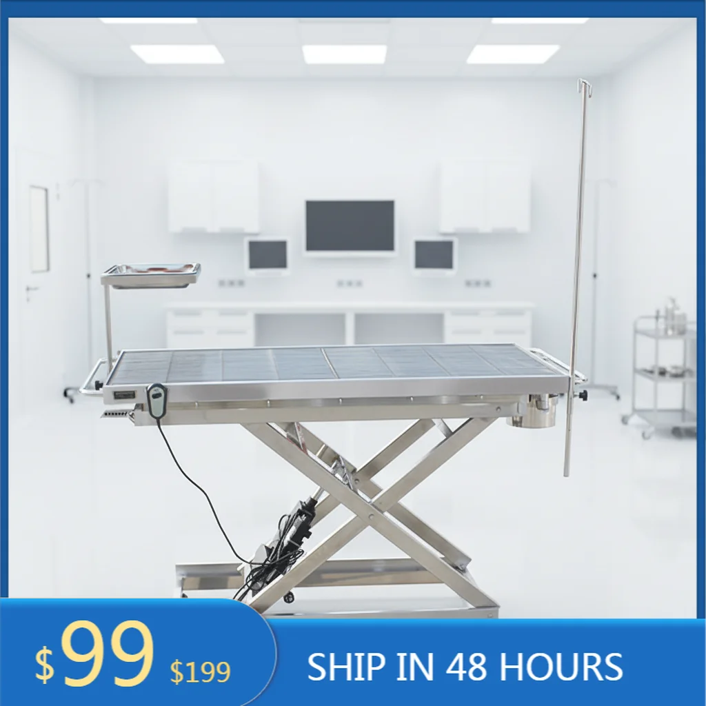 MT MEDICAL POT‑10 Electric Folding Stainless Steel Veterinary Surgery Dissection Table Pet Dog Exam Table For Animal Clinic