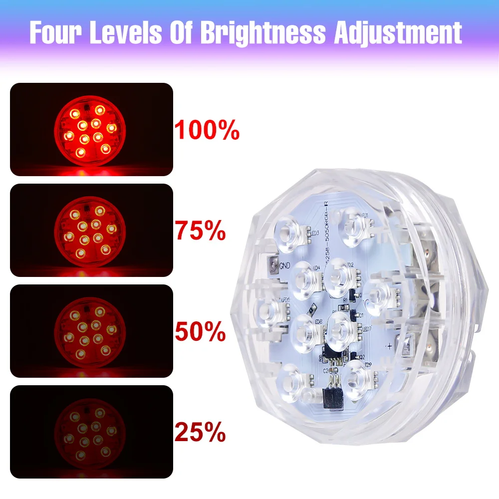 RGB مصباح غاطسة LED حمام سباحة تحت الماء أضواء IP65 مقاوم للماء حديقة بركة نافورة خزان الأسماك في الهواء الطلق إضاءة ديكوريّة #4