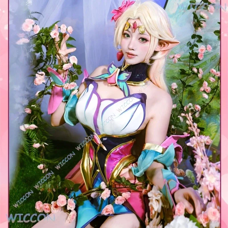 

‌ ‌ ‌ ‌ ‌ ‌ ‌ ‌ Игровой персонаж League of Legends Cosmic Enchantress Lux Косплей Костюм Цветочная фея Аниме Наряд Полная вечеринка Хэллоуин