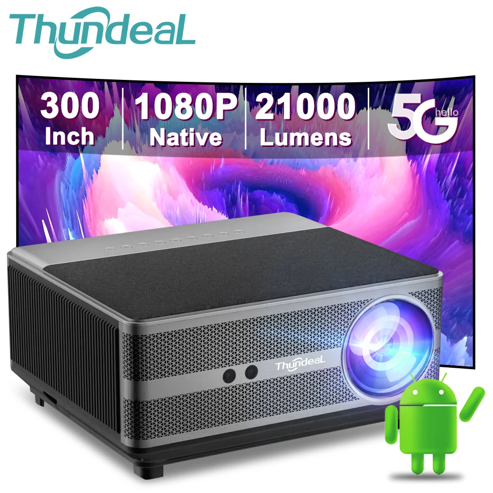 ThundeaL Full HD 1080P Projector TD98 WiFi LED 2K 4K Video Movie Beam TD98W Android Projector PK DLP Home Theater Cinema Beamer