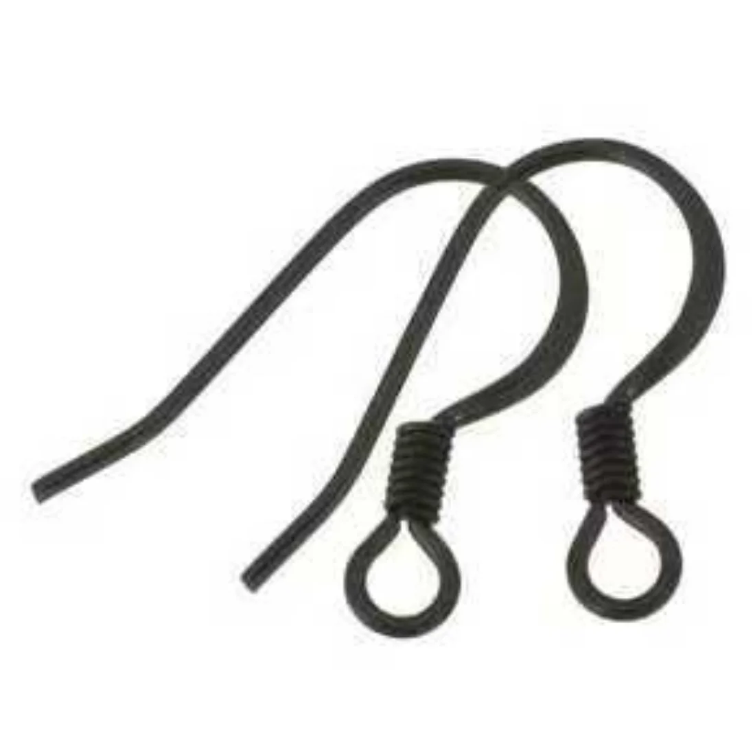 100Pcs Black Stainless Steel Earring Hooks 15x15x1.5mm Hypo Allergenic Earwire Clasp For DIY Earrings Jewelry Making Accessories