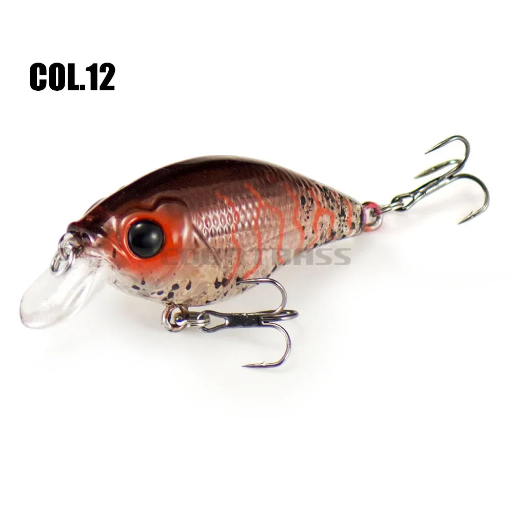 Countbass Floating Wobbler Fishing Lures, Crank Bait Hard Plastic Lures for Salmon Trout Bass Pike 46mm 6.8g