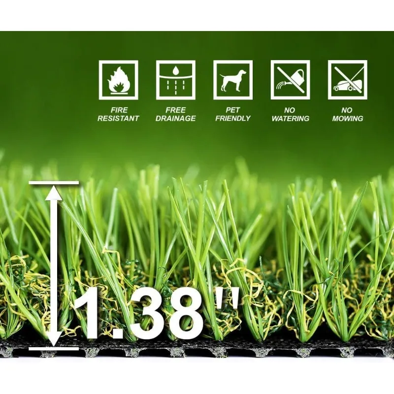 Goasis Lawn Realistic Thick Artificial Grass Turf -Indoor Outdoor Garden Lawn Landscape Synthetic Grass Mat