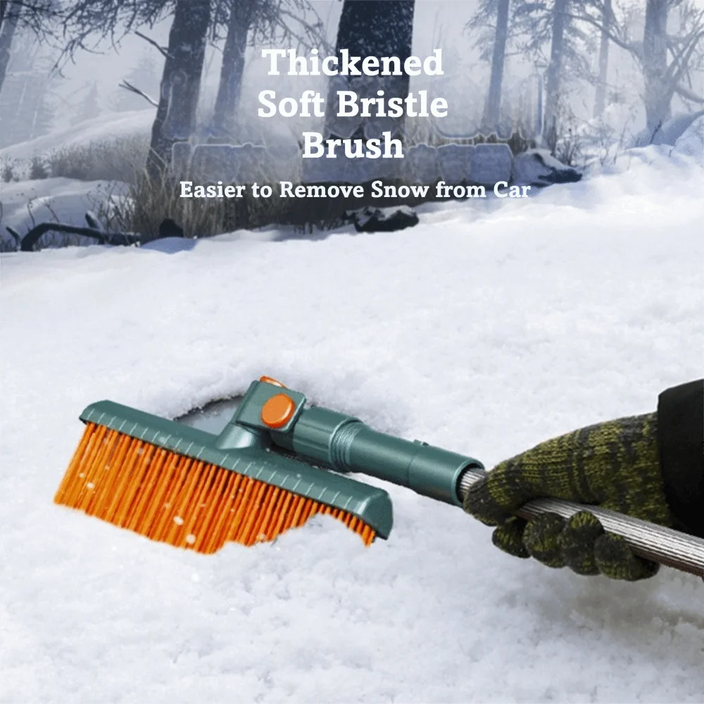 Extendable Car Scraper Retractable Multifunctional Ice Scraper Sponge Grip 360 Degree Rotating Snow Removal Tool Winter Season