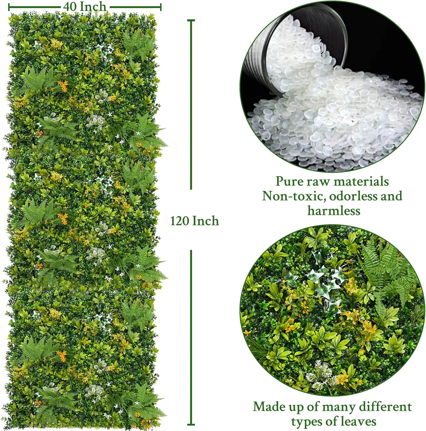 Outdoor and Indoor Home Decor - Green Artificial Boxwood Hedges Panels Roll, UV - Anti for Privacy