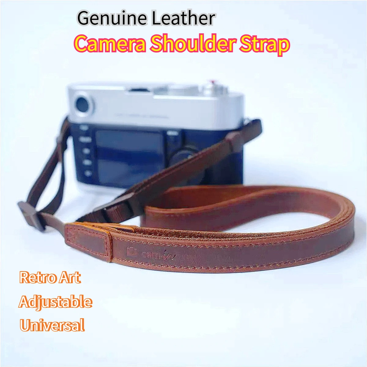 

Camera Shoulder Strap Leather Adjustable Single Reflex Crossbody Hanging Neck Compatible for Mirrorless Digital DSLR Camera