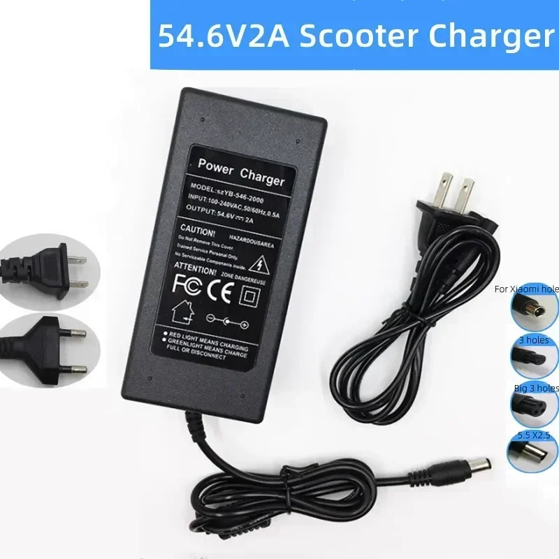 54.6V 2A Lithium Battery Charger Electric Bike Charger for 13S 48V Li-ion Battery Pack EU/US Plug Charger High Quality