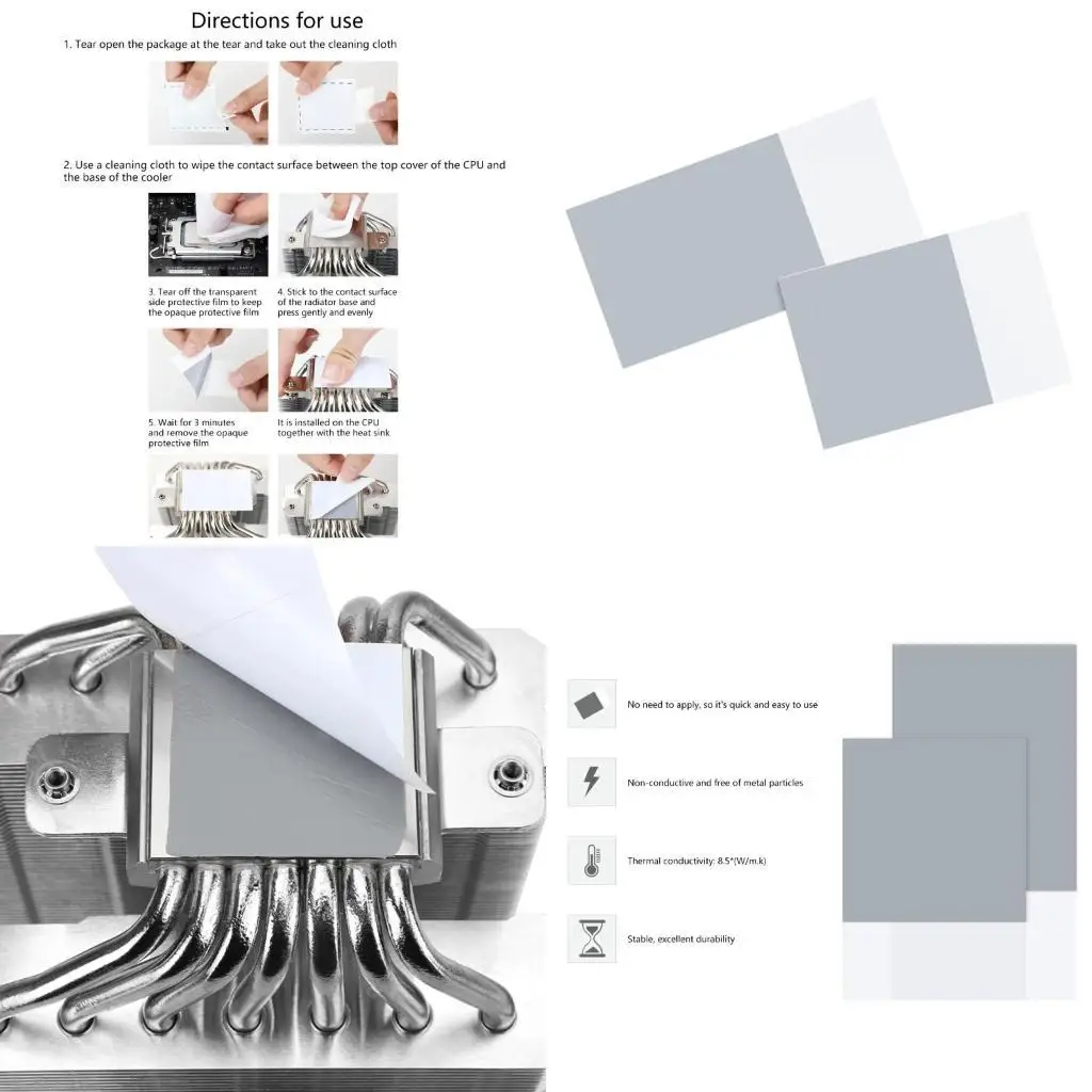 

Y1UB Thermal Conductive Silicone Pad 8.5W/m.k for Efficient Heat Management Multiple Use Thermal Grease Sheet