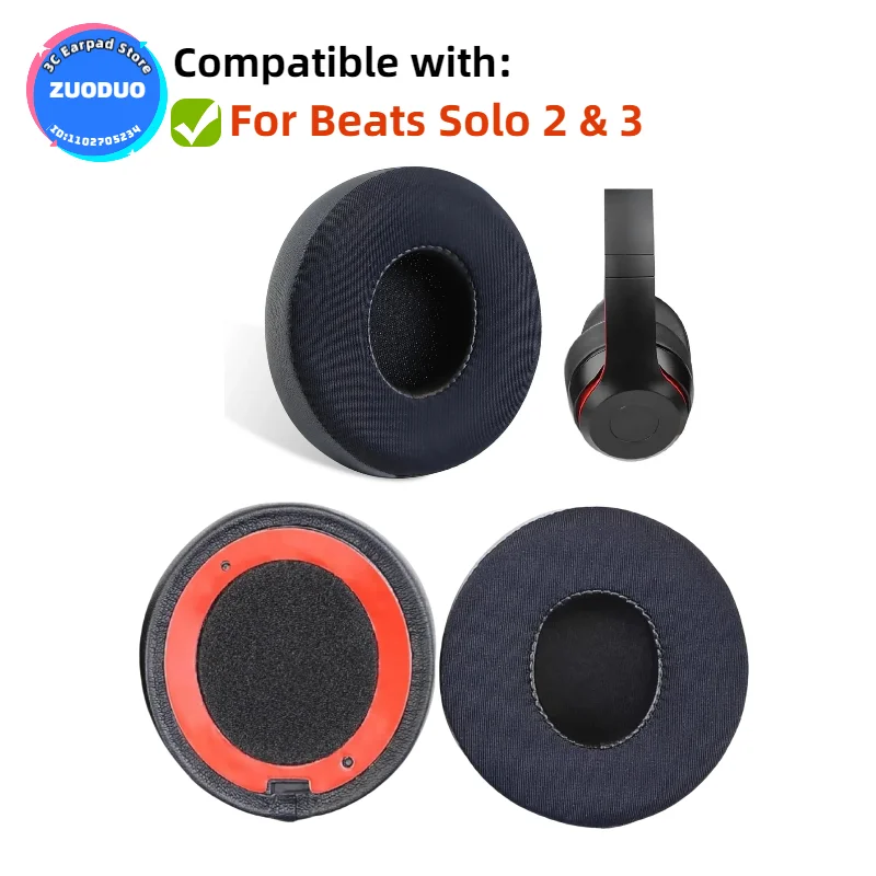 

Cooling Gel Football mesh Ear Pads For Beats Solo 2 & 3 Headphones Cover Memory Foam Ear Cushions