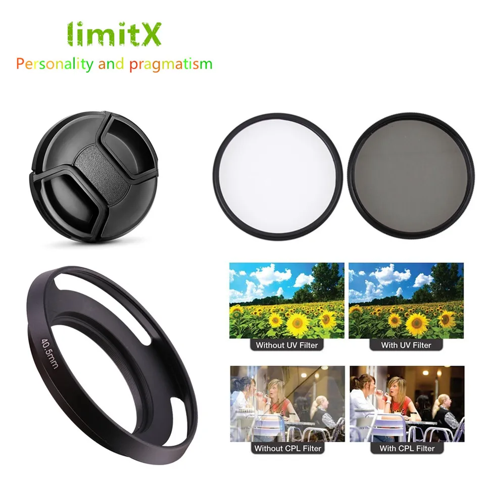 37mm UV CPL Filter Metal Lens Hood Cap For Panasonic Lumix G 12