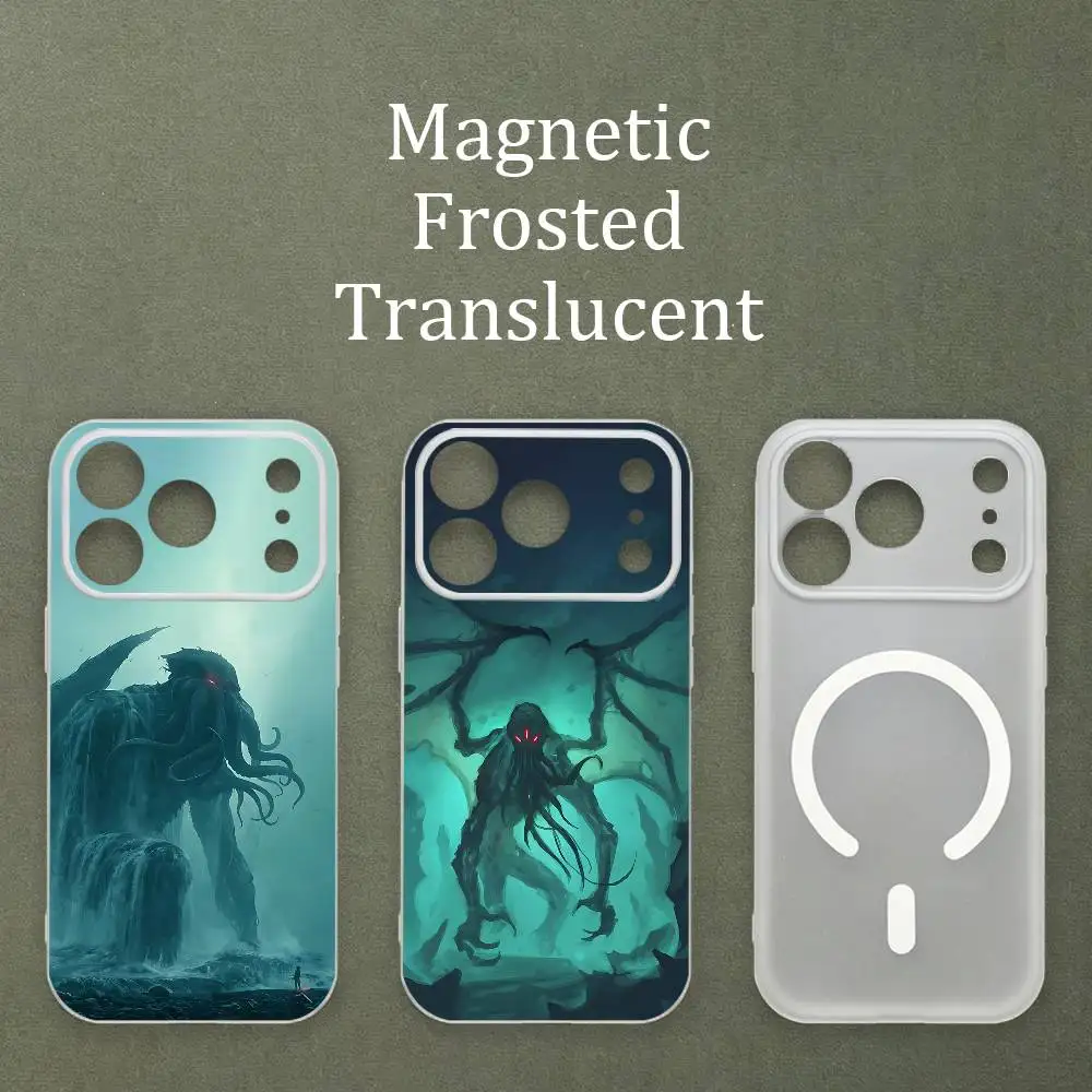 

Cool Cthulhu Matte Frosted Semi-transparent Magnetic TPU Case For iPhone 17 11 13 14 15 16 12 Pro Max