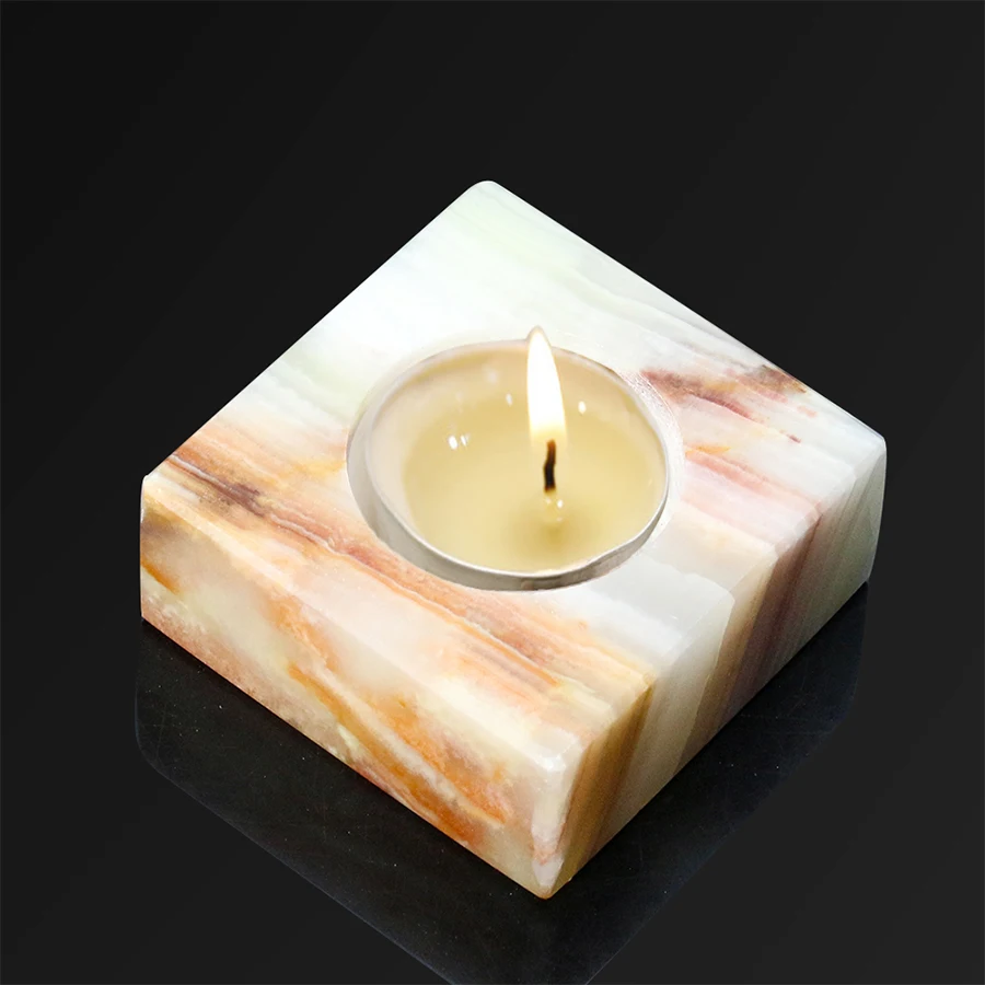 European Jade Striped Candlestick Romantic Scented Cup Tealight Candle Holder Simple Wedding Birthday Party Furniture Home Decor